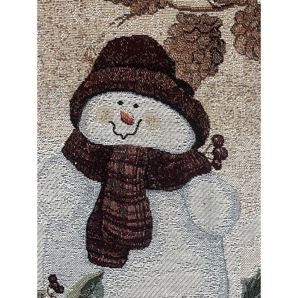 Woven Christmas/Winter Throw Blanket Snowmen By Jamie Carter 50 in x 60 Fringe - Picture 3 of 13